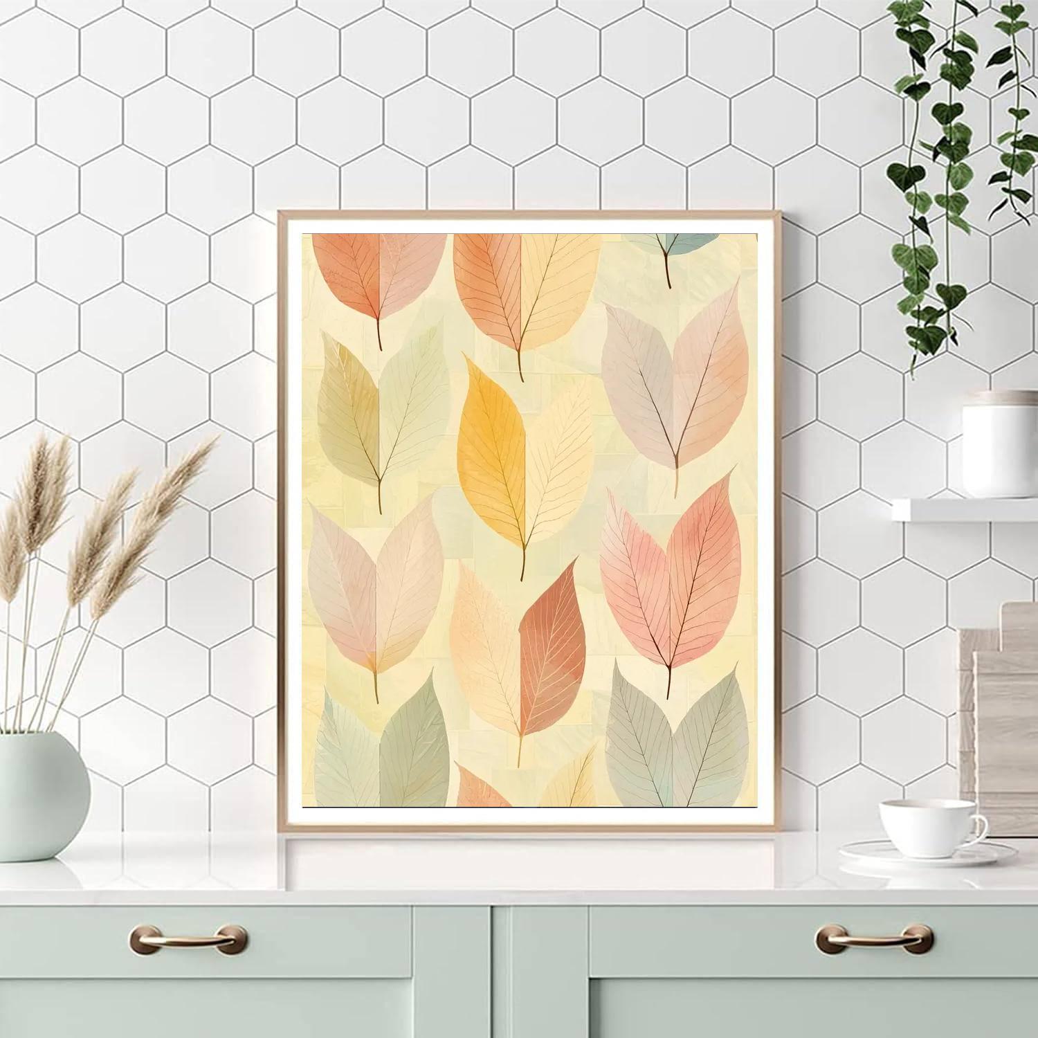 Leonardo Da Vinci Inspired A Mosaic Of Leaves  Paint By Number