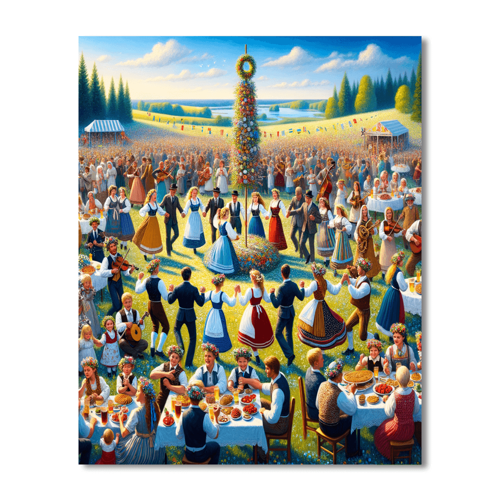 Midsummer Celebration - Sweden Paint By Number