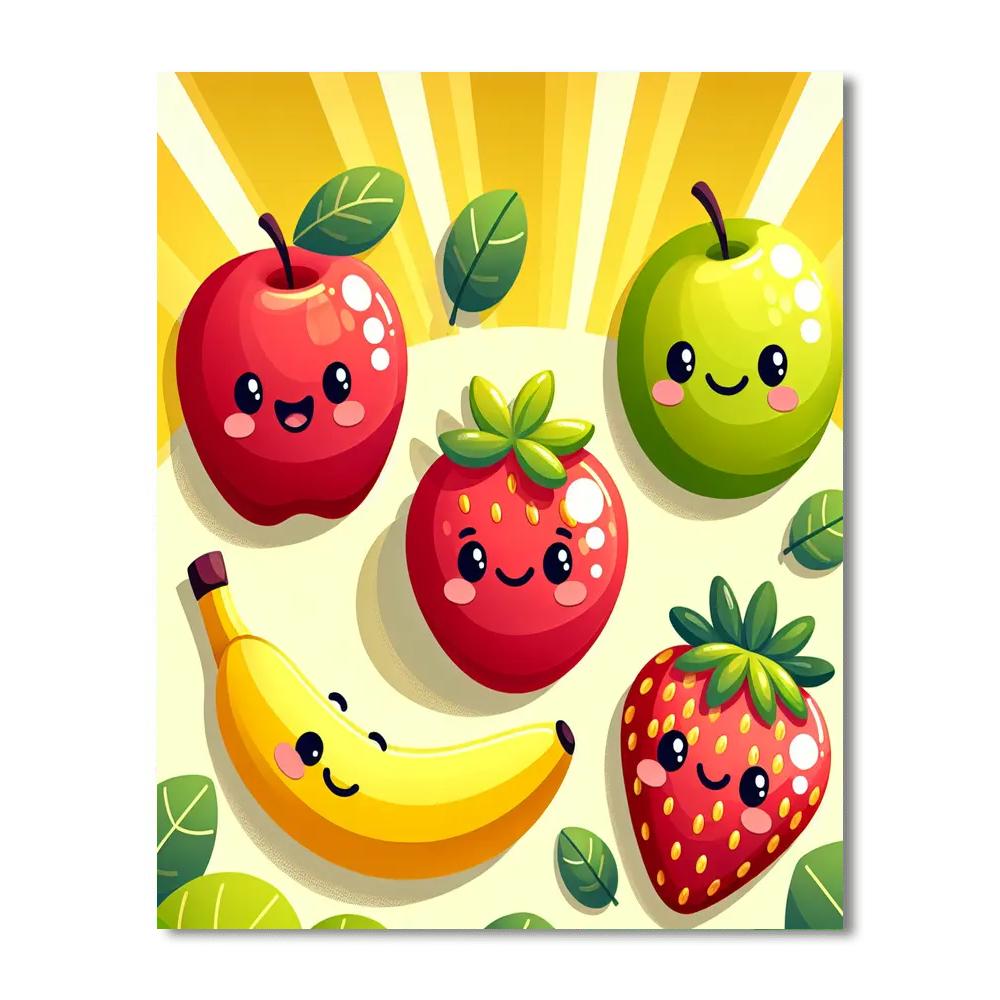 Charming Fruit Friends Painting By Numbers Kit