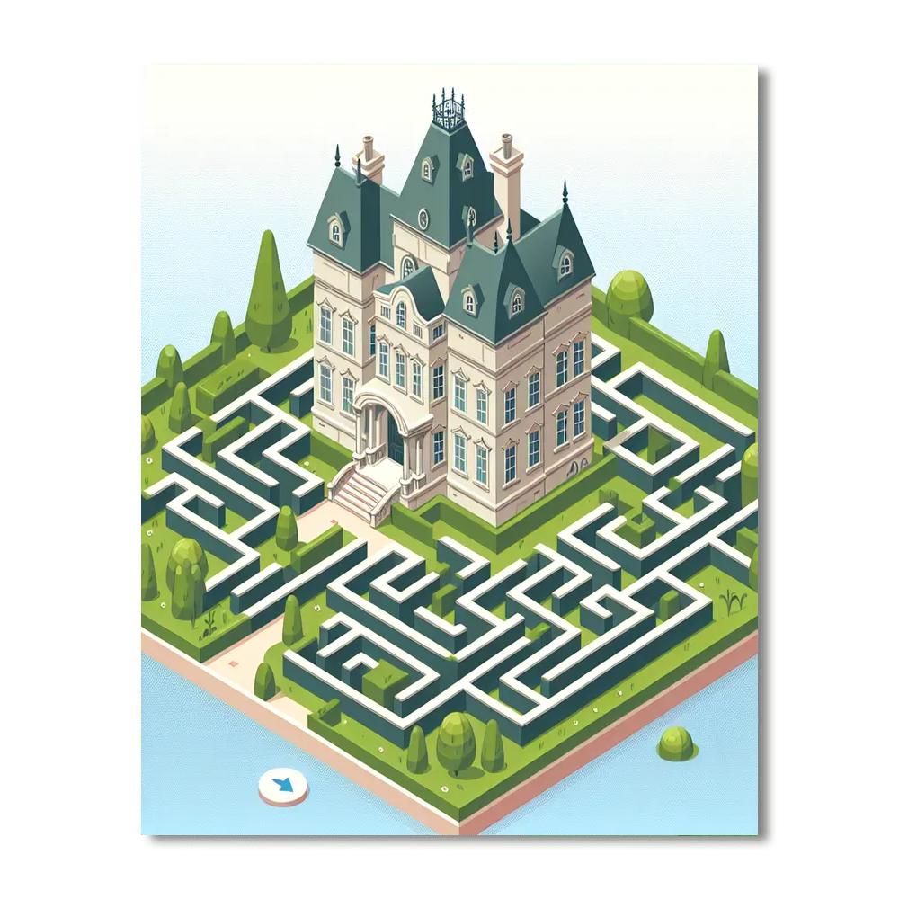 Mysterious Maze Mansion Paint By Numbers Art