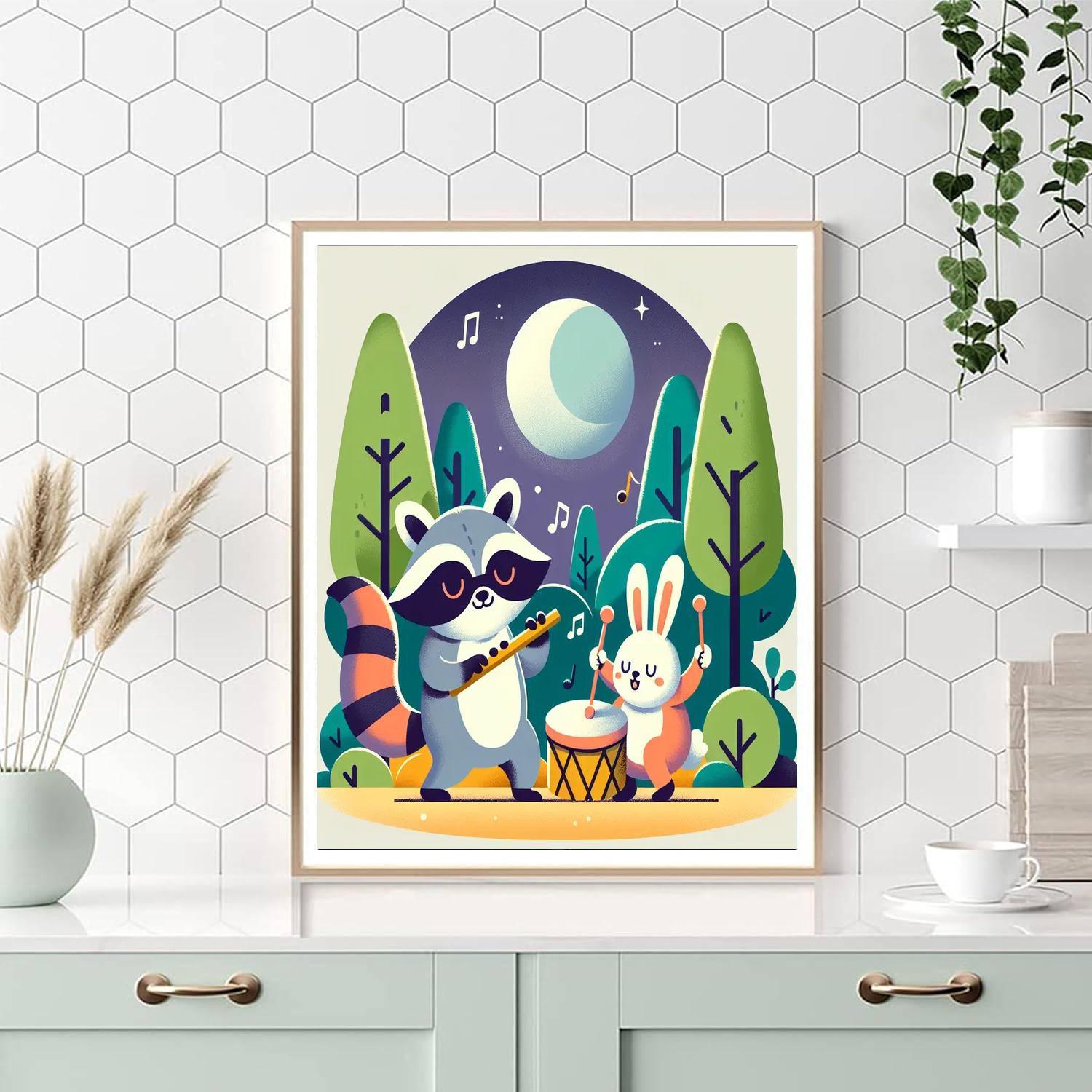 Forest Animal Orchestra Painting By Numbers Kit