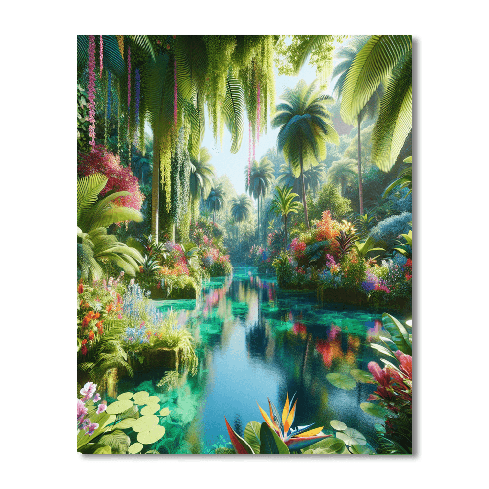 Exotic Oasis Retreat Painting By Numbers Kit