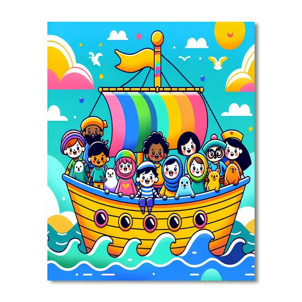 Ocean Voyage With Friends Number Painting