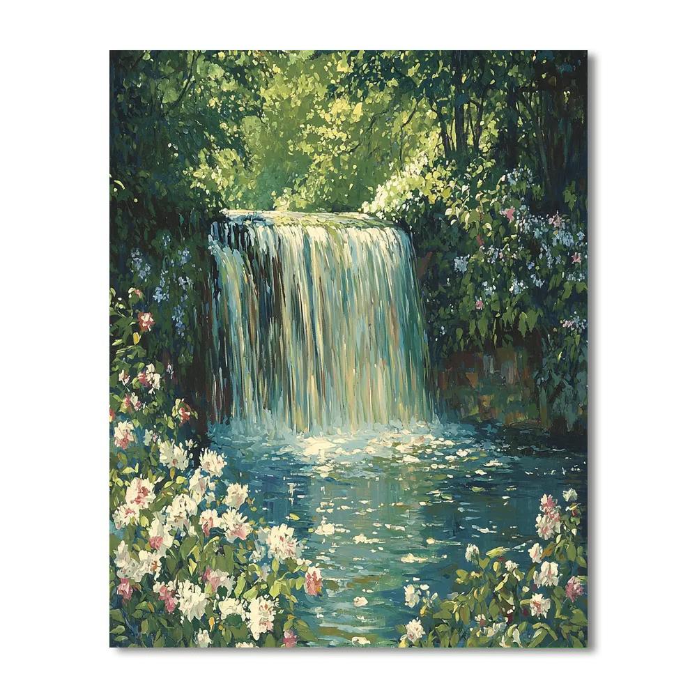 John Constable Inspired Hidden Waterfall Paradise  Paint By Numbers Kits