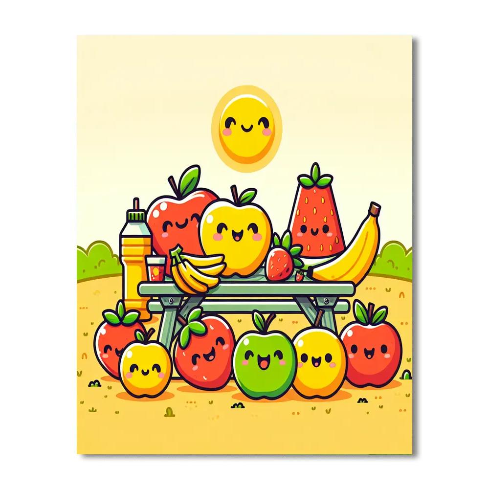 Funny Fruit Friends Paint By Numbers Art
