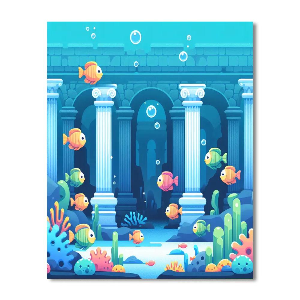 Mysterious Underwater Ruins Paint By Number