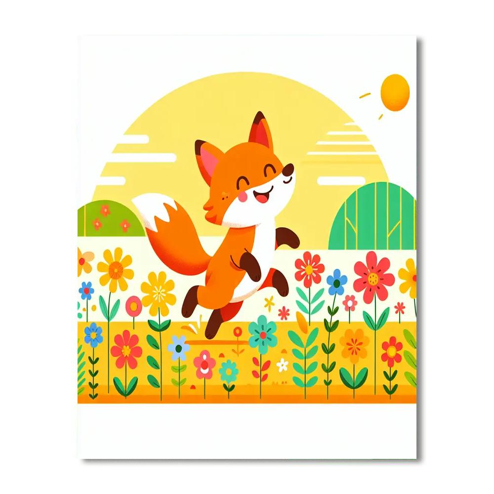 Fluffy Fox Cub Numbered Painting Kits