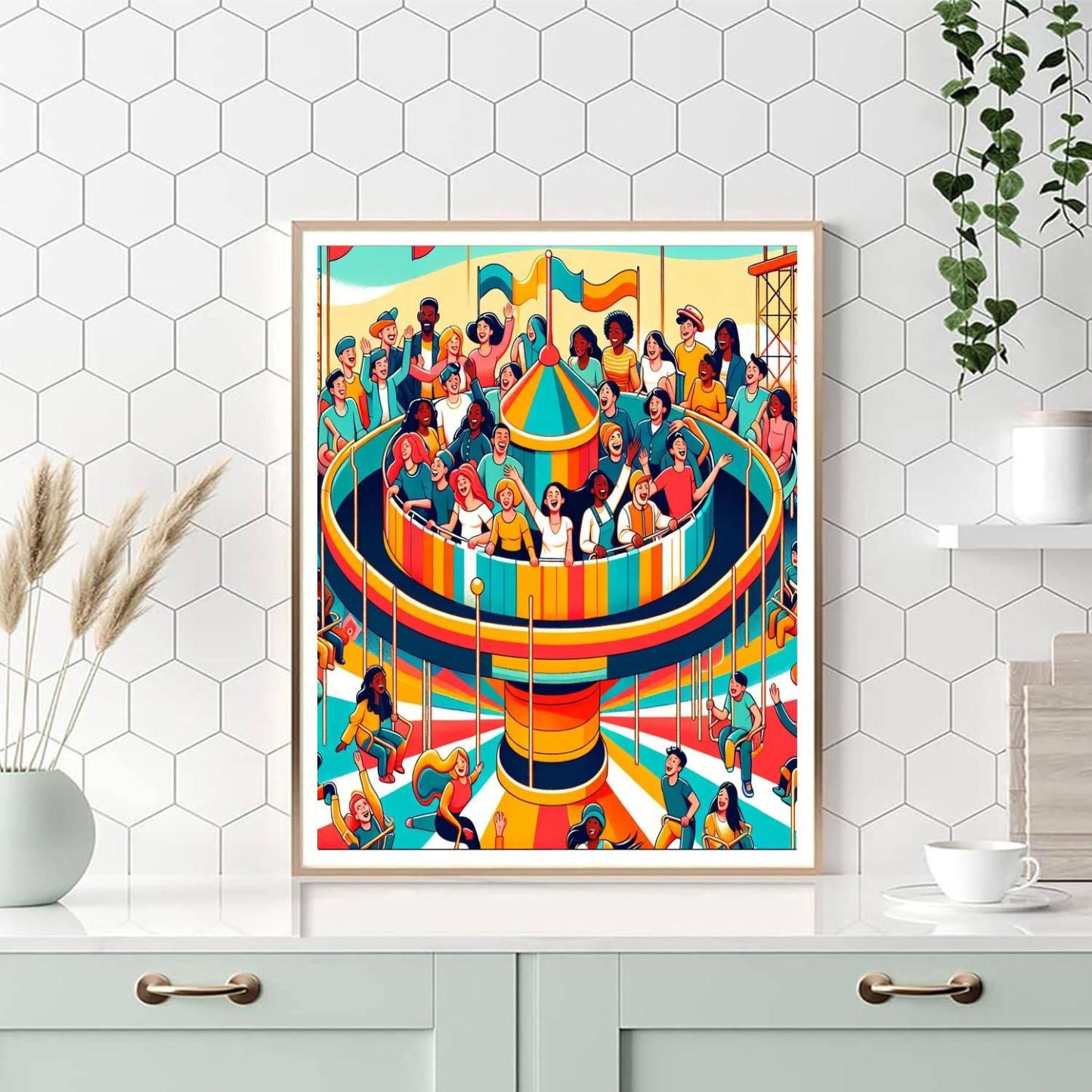 Vibrant Carnival Ride DIY Paint By Numbers