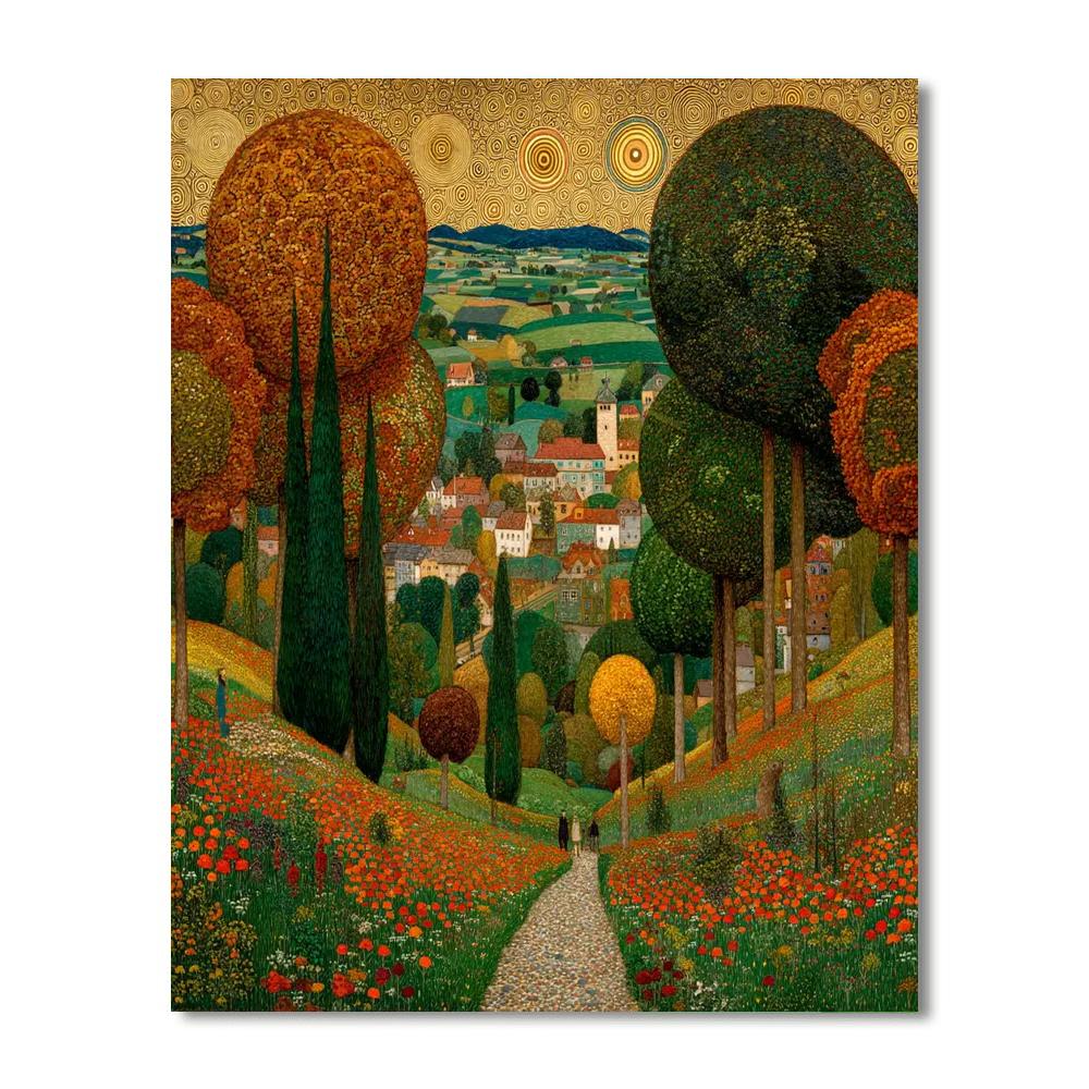 Klimt Inspired Klimt's Autumn Elegance  Paint By Number