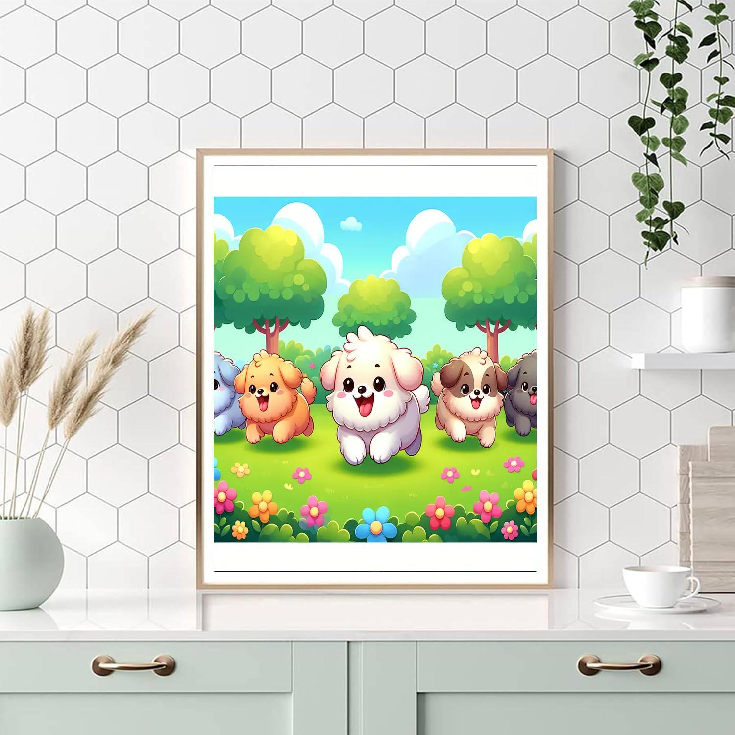Playful Puppy Playtime Paint By Number