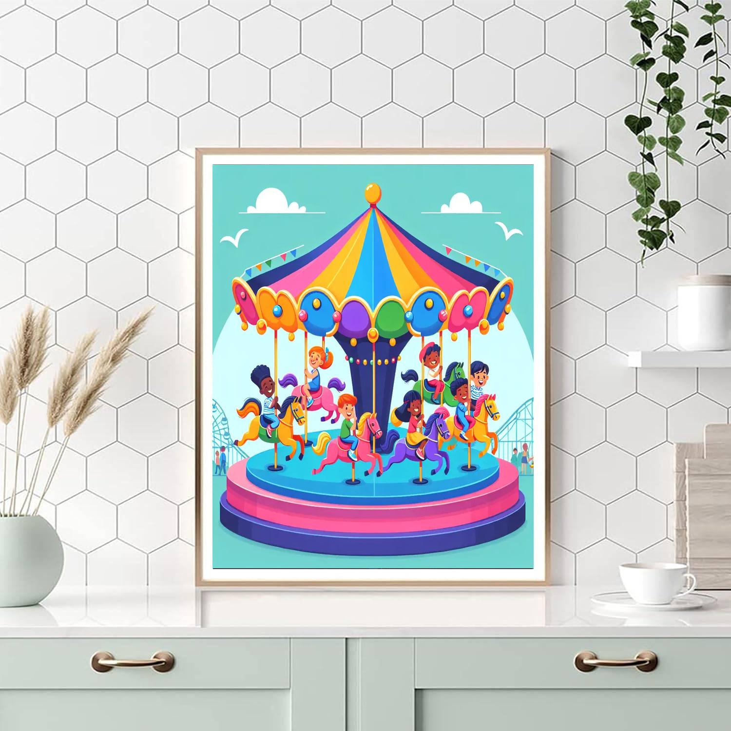 Merry-go-round Delight Painting Number Kit