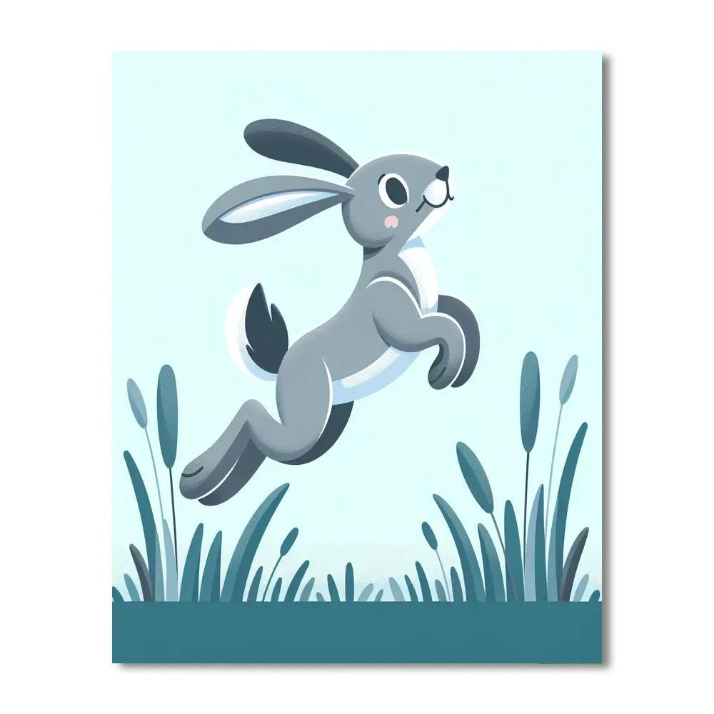 Hopping Hare Haven Number Painting