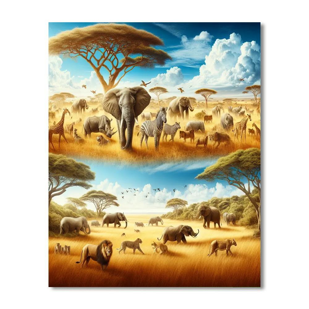 Safari Adventure Thrill Painting By Numbers Kit