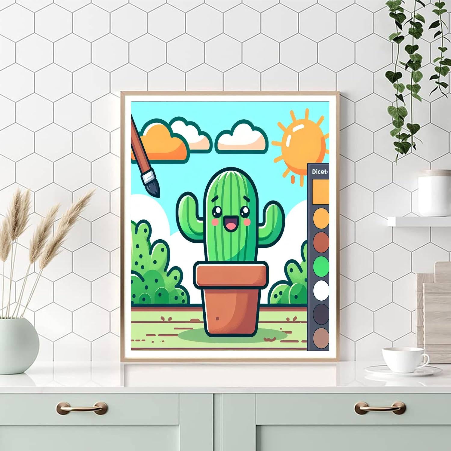 Colorful Cactus Adventure Painting By Numbers Kit