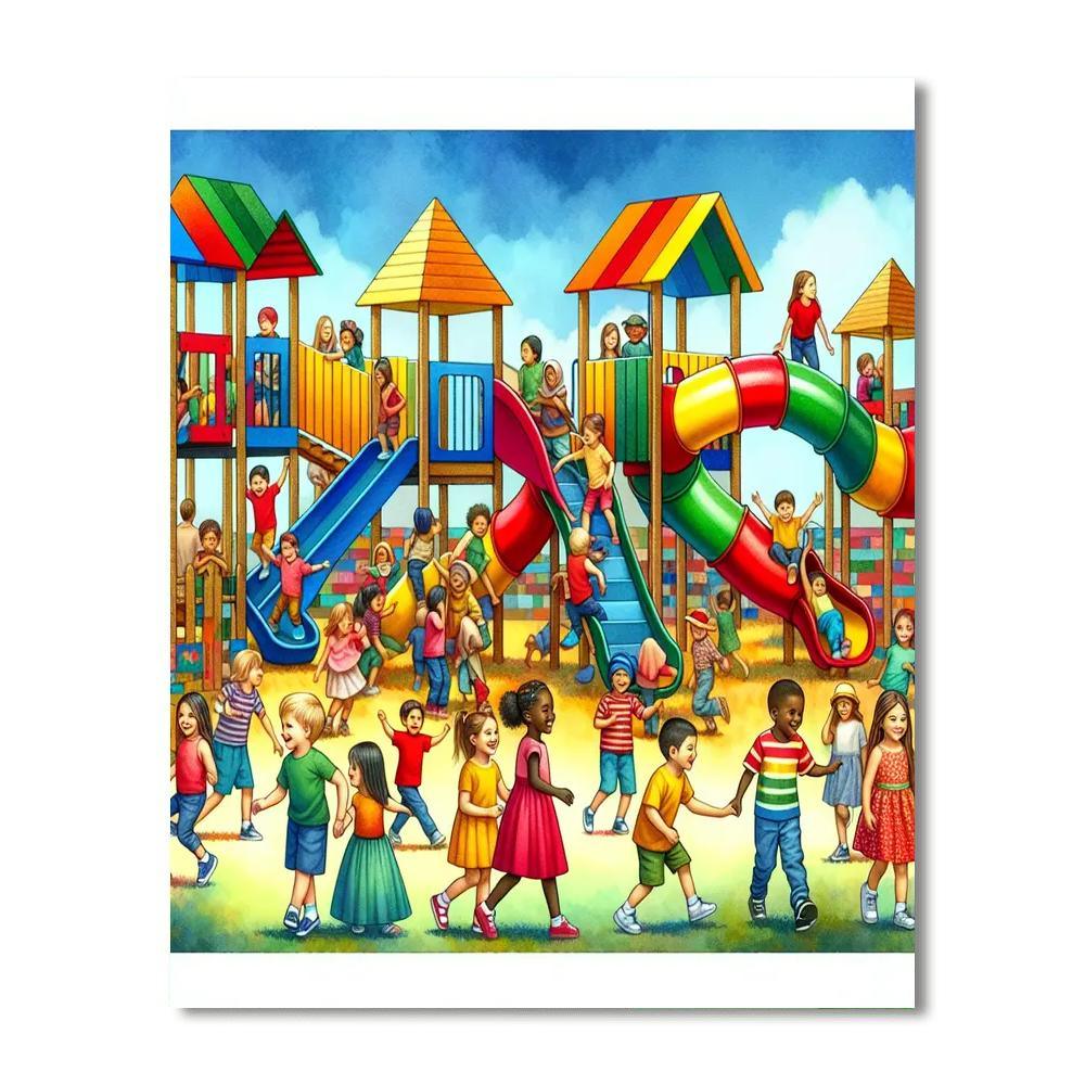 Joyful Playground Adventure Paint By Numbers Art
