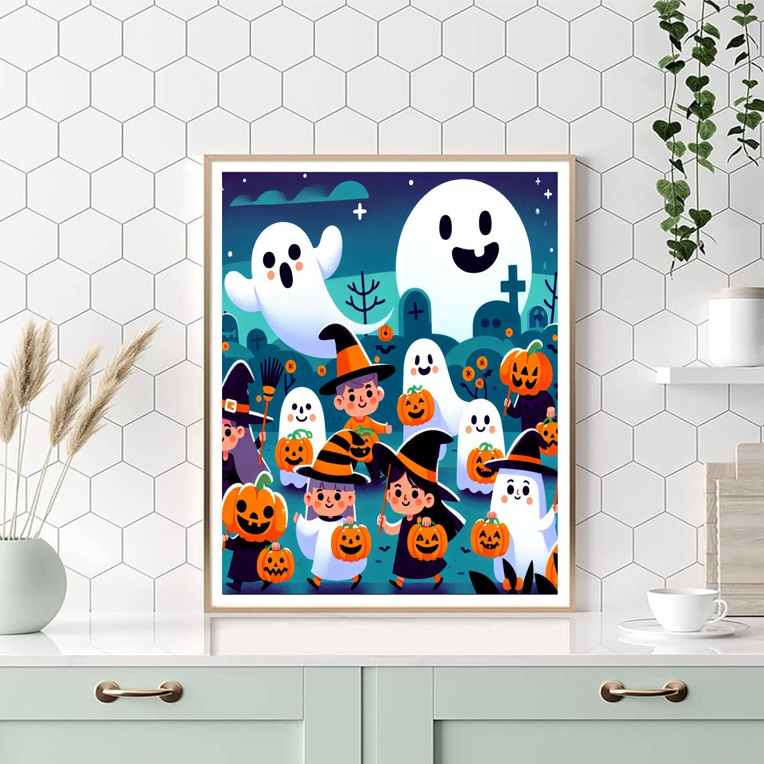Spooky Halloween Parade Painting Number Kit