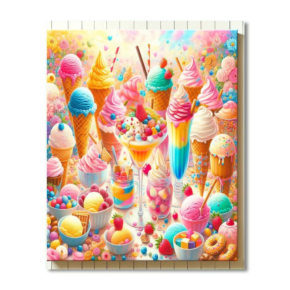 Whimsical Ice Cream Delight Painting By Numbers Kit