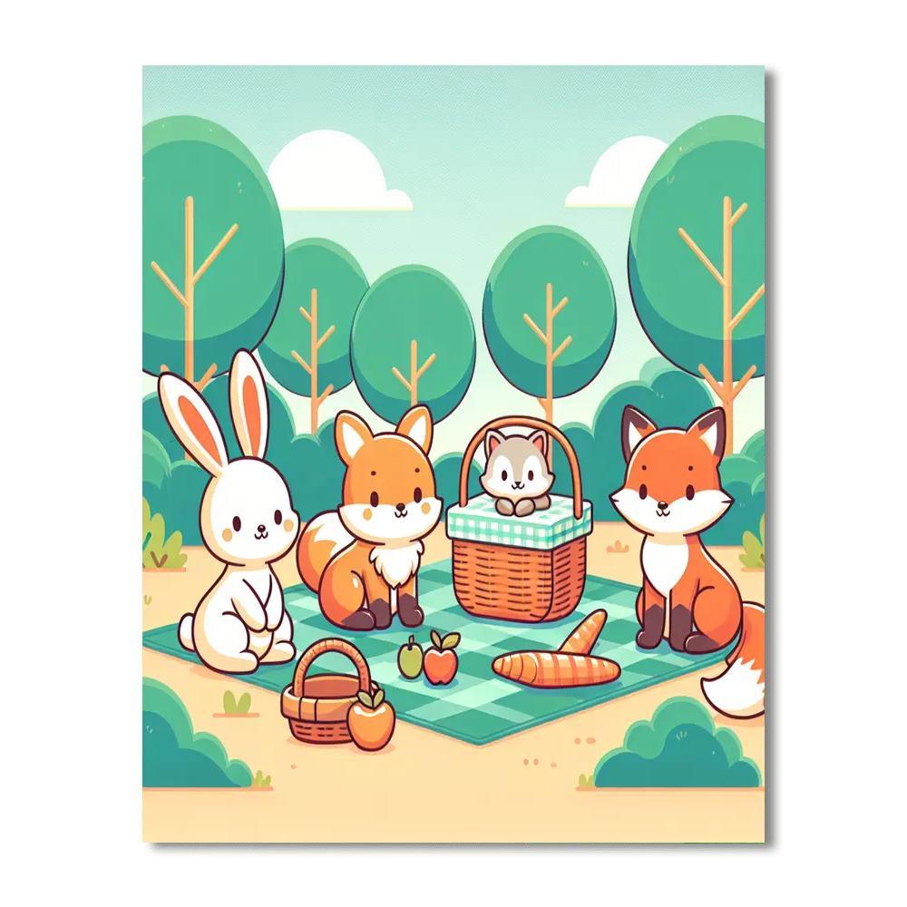 Forest Critters Picnic Paint By Numbers