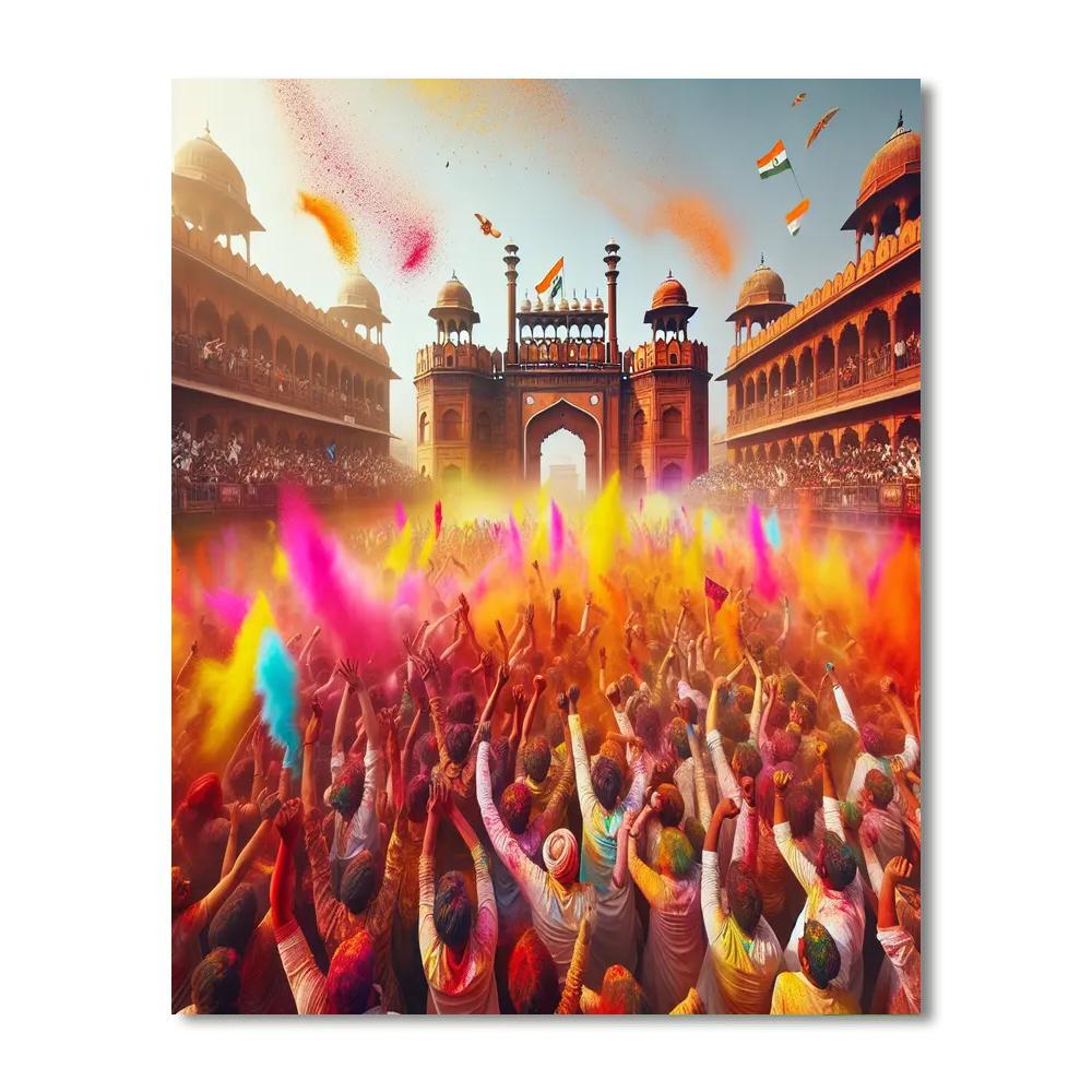 Holi Festival - Delhi Painting Number Kit