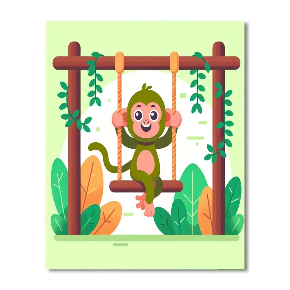 Playful Monkey's Jungle Gym Numbered Painting Kits