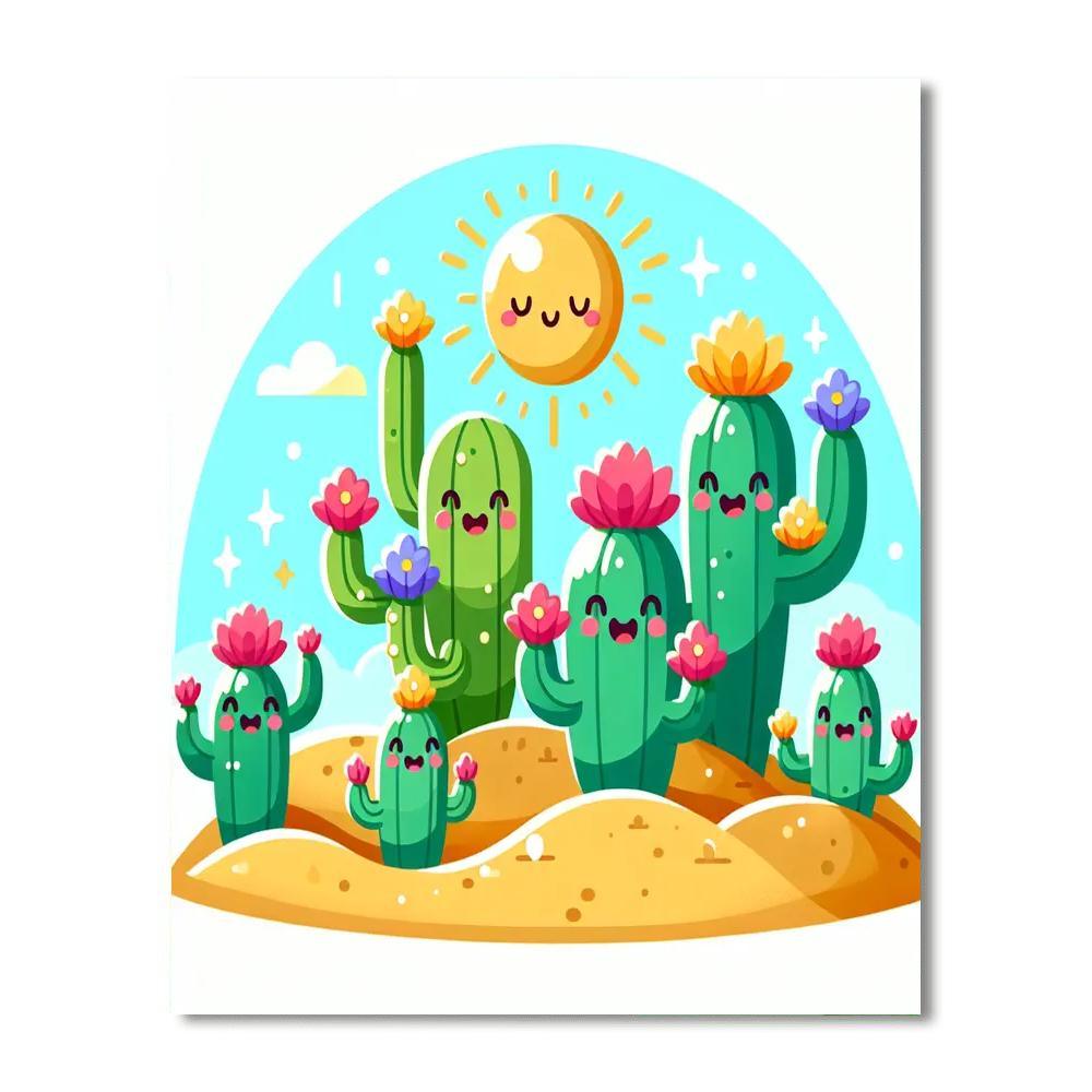 Cheery Cactus Garden Paint By Number