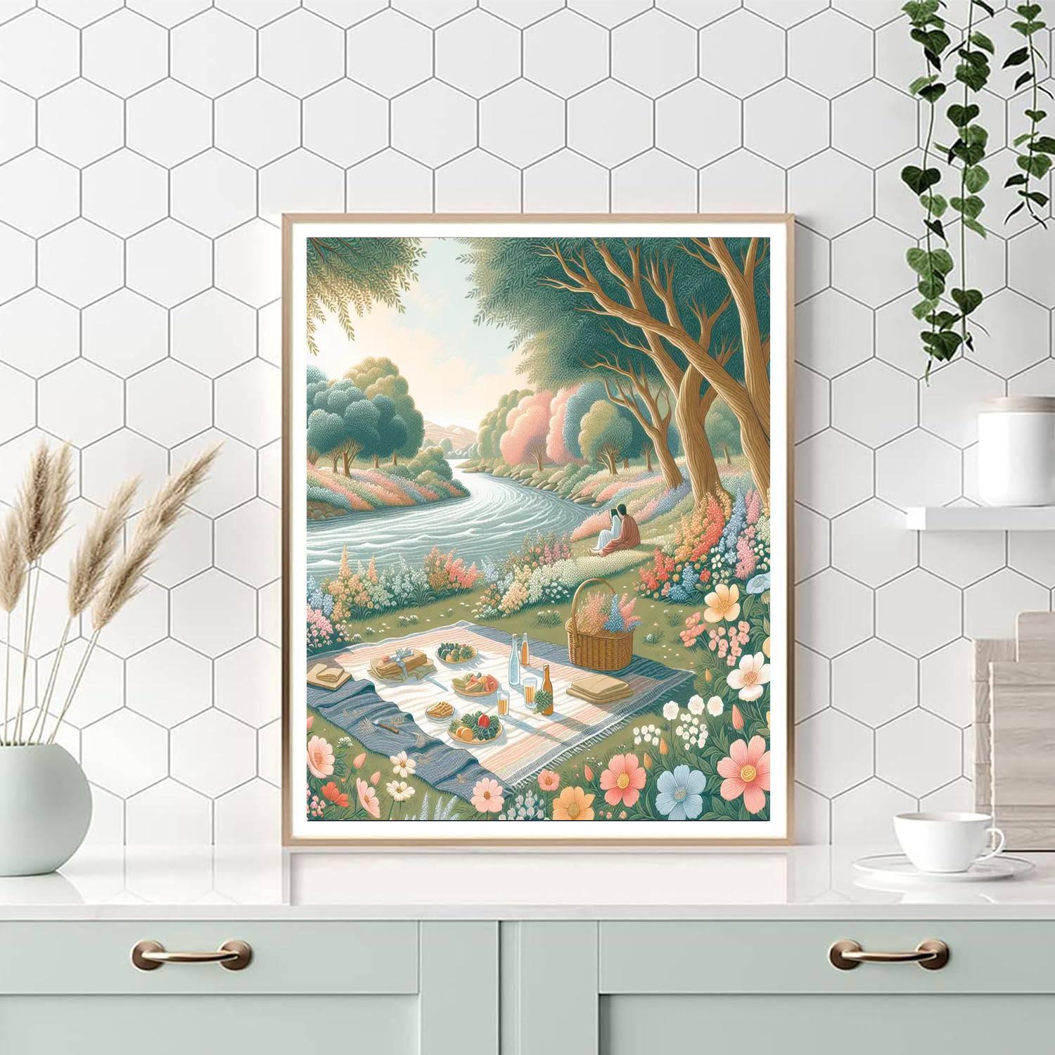 Riverside Tea Picnic DIY Paint By Numbers