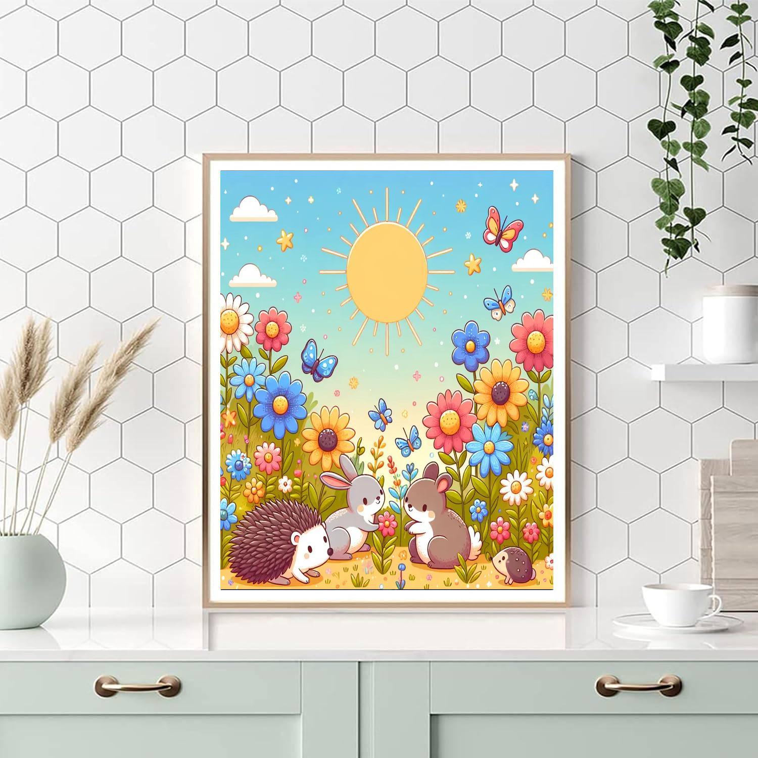 Cute Critters In A Cozy Garden Paint By Numbers