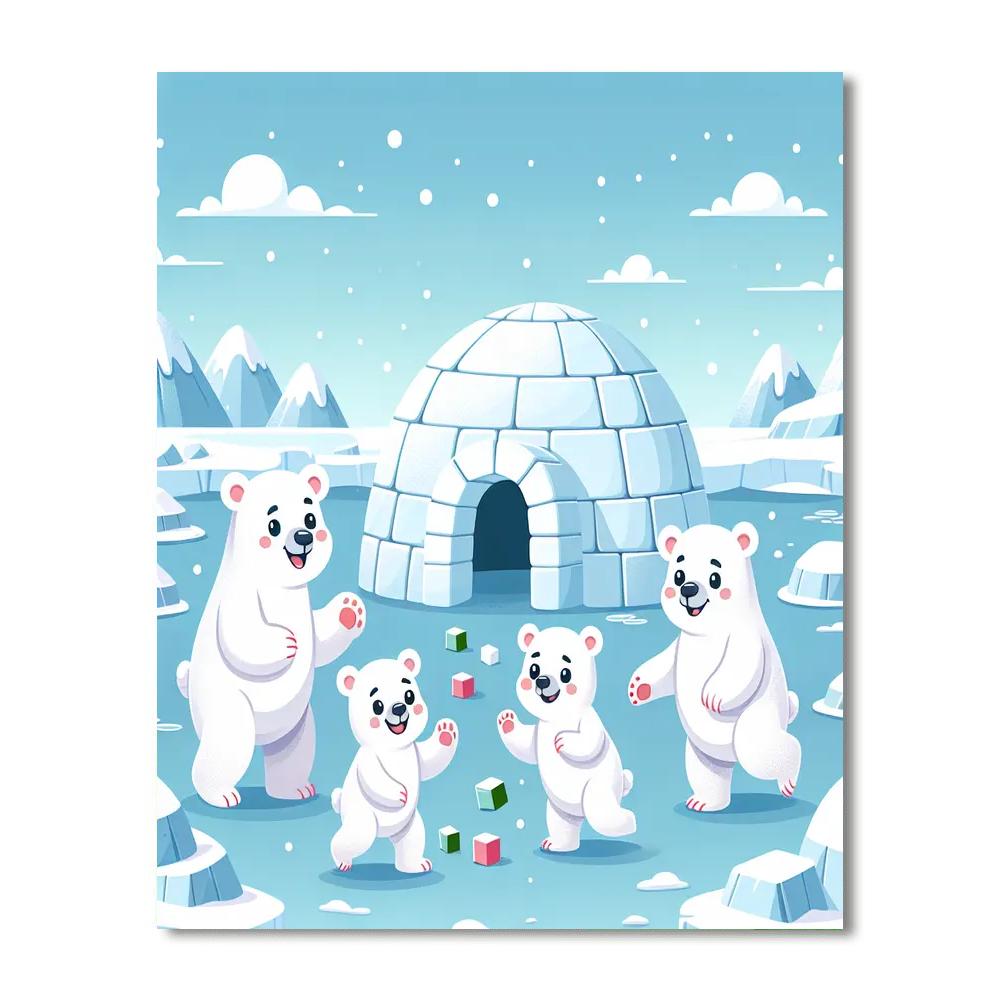 Polar Bear Igloo Adventure DIY Paint By Numbers