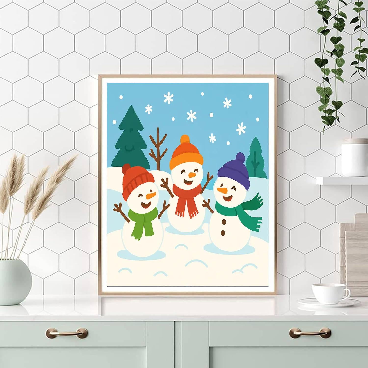 Playful Snowmen Paint By Numbers