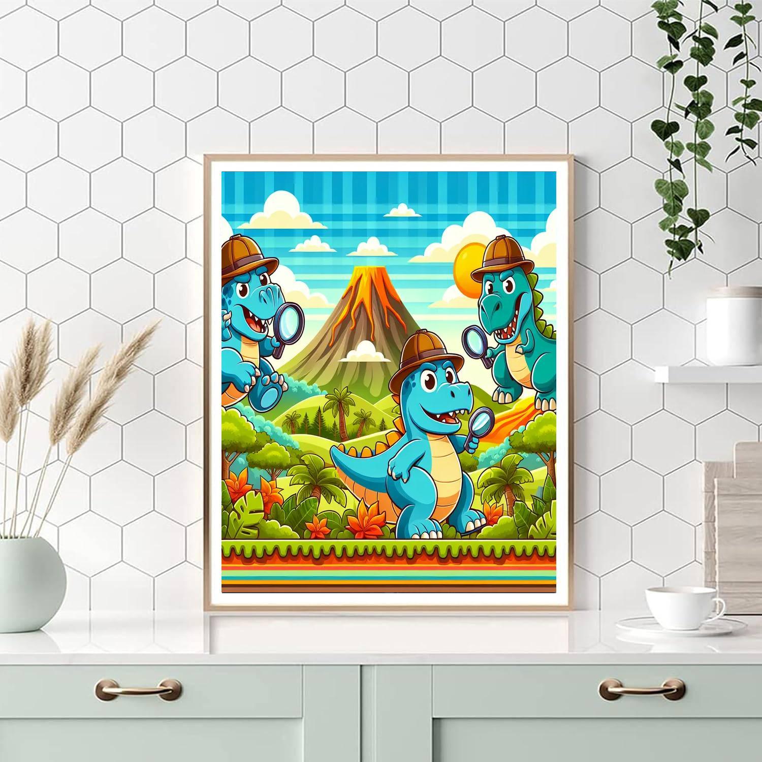 Dino Detective Club Number Painting