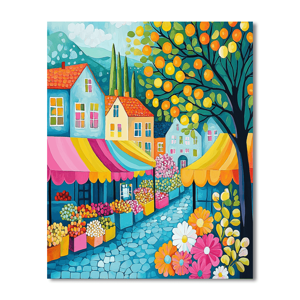 Marc Chagall Inspired Whimsical Market Day  Paint By Color