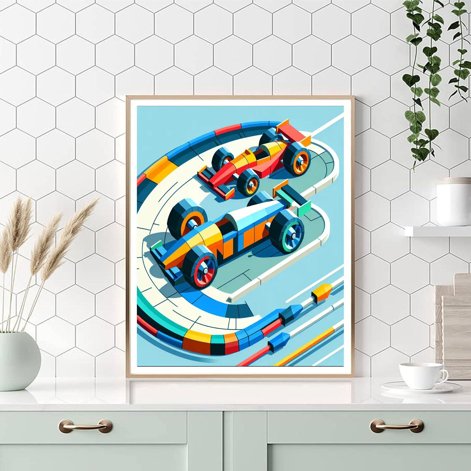 Racing Cars DIY Paint By Numbers