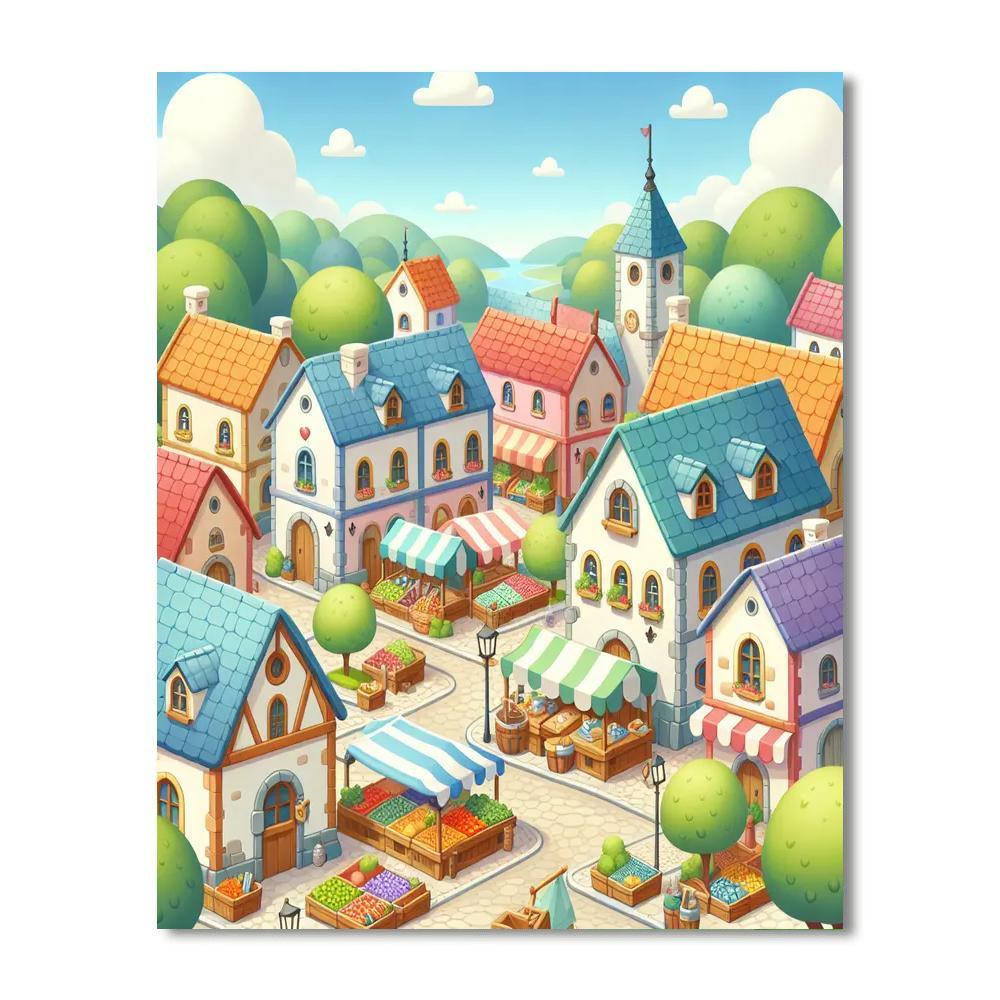 Magical Village Numbered Painting Kits