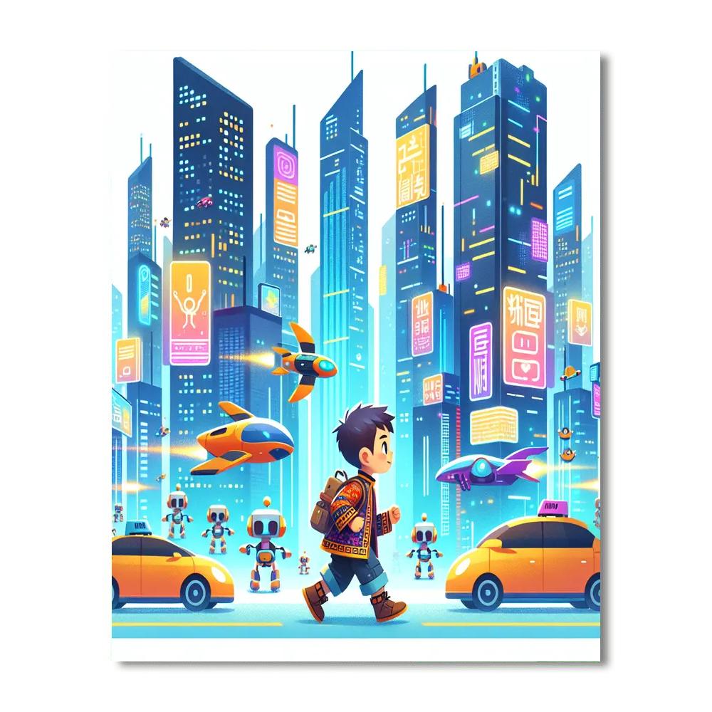Futuristic City Quest Painting Number Kit