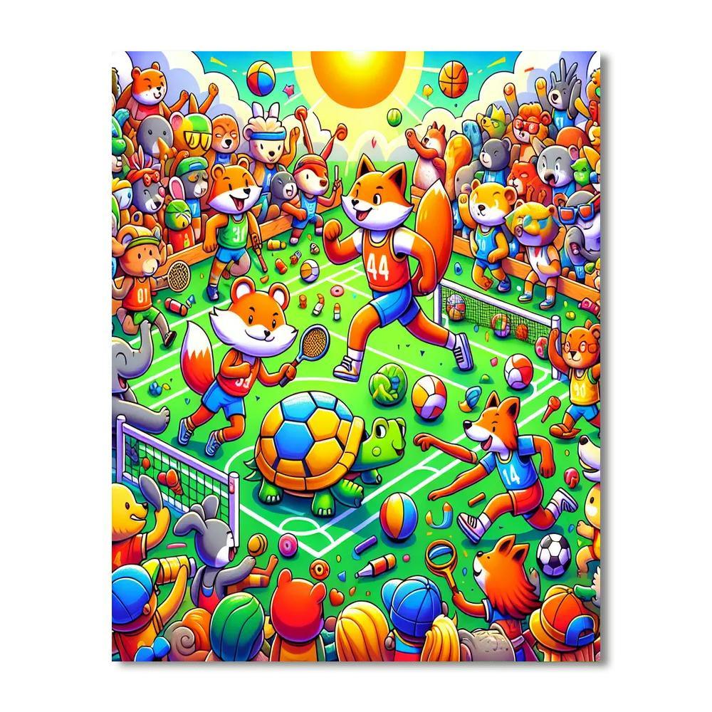 Sporty Animal Games Numbered Painting Kits