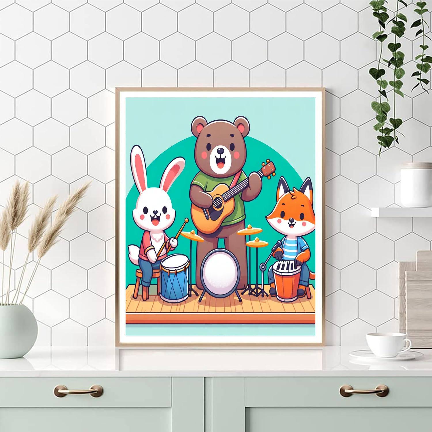 Funny Animal Band Paint By Numbers Art