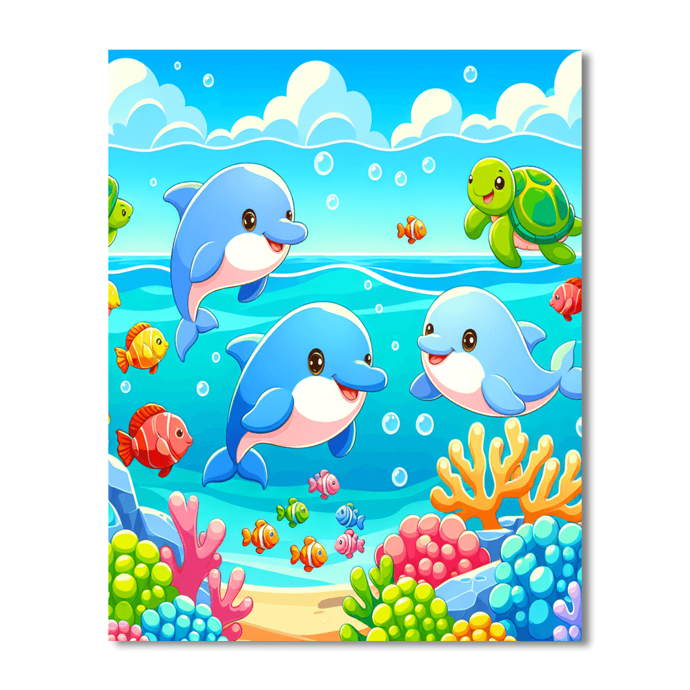 Dreamy Ocean Creatures Paint By Numbers Art