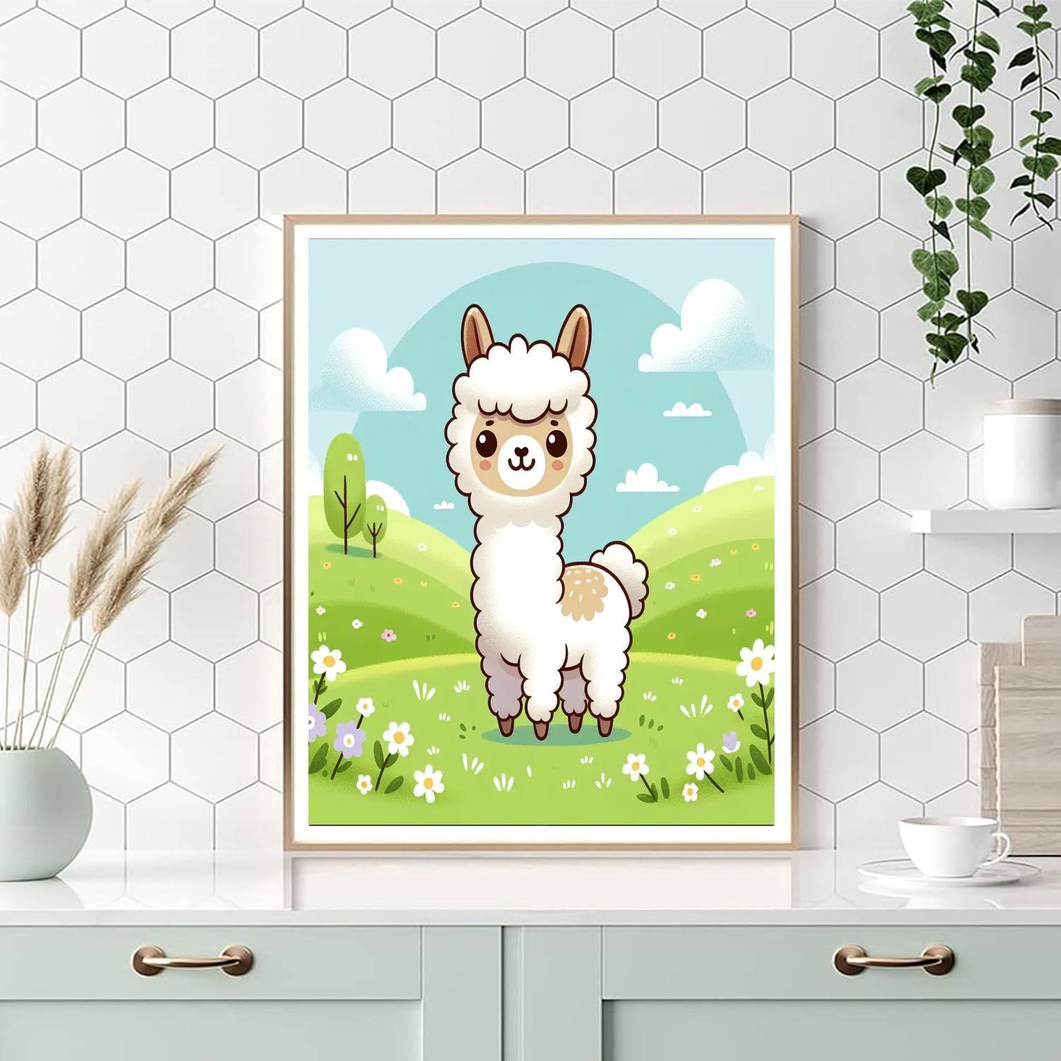 Cuddly Alpaca Paint By Numbers Art