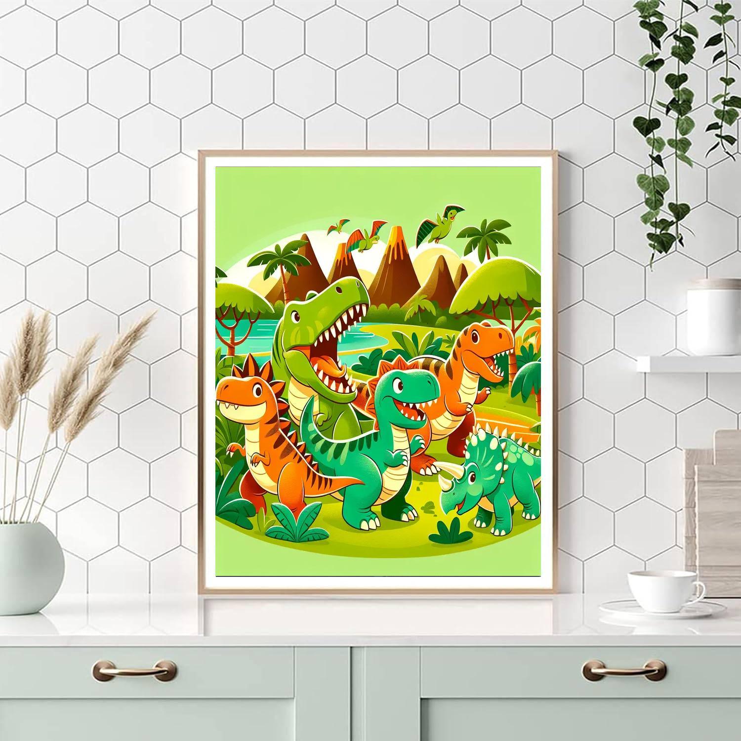 Dinosaurs Roam Free Paint By Color