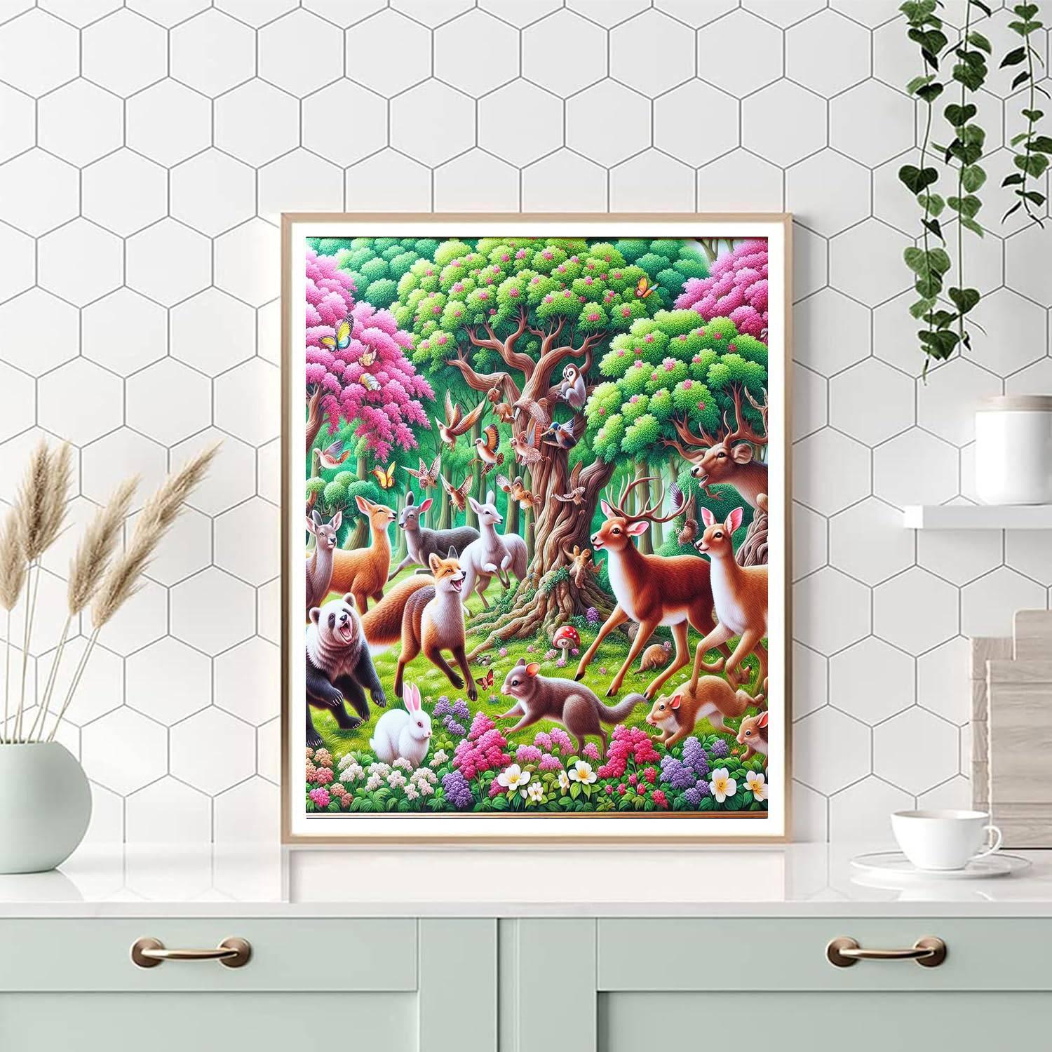 Joyful Forest Celebration Paint By Numbers Art