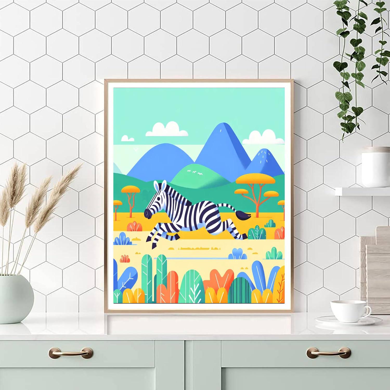 Zippy Zebra Zoom Painting Number Kit