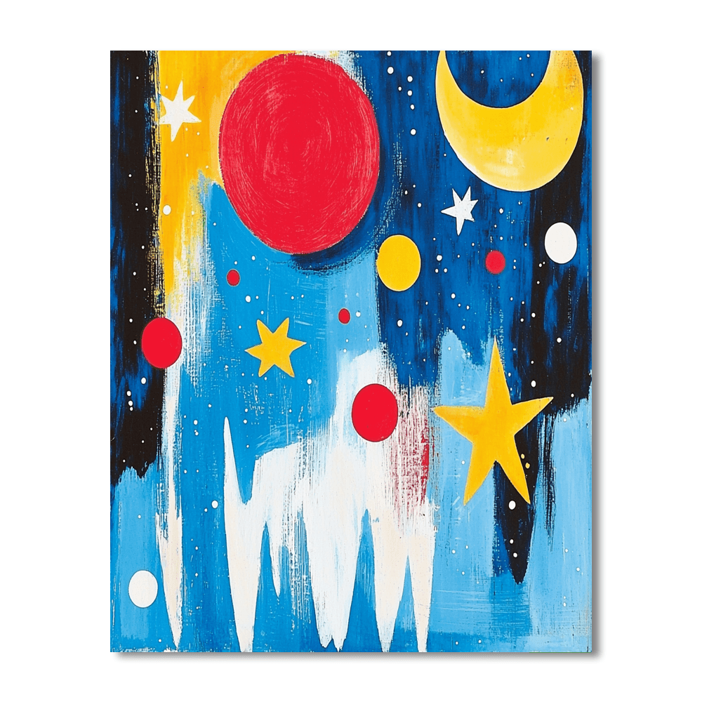 Joan Miró Inspired Mystic Space Odyssey  DIY Paint By Numbers