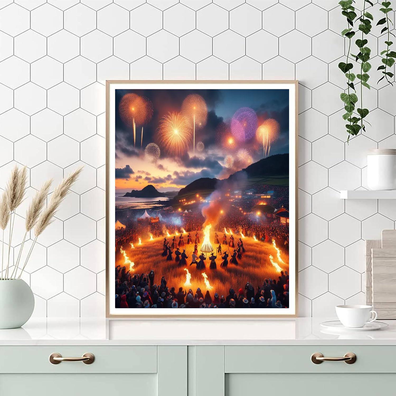 Jeju Fire Festival - Jeju Island Paint By Number