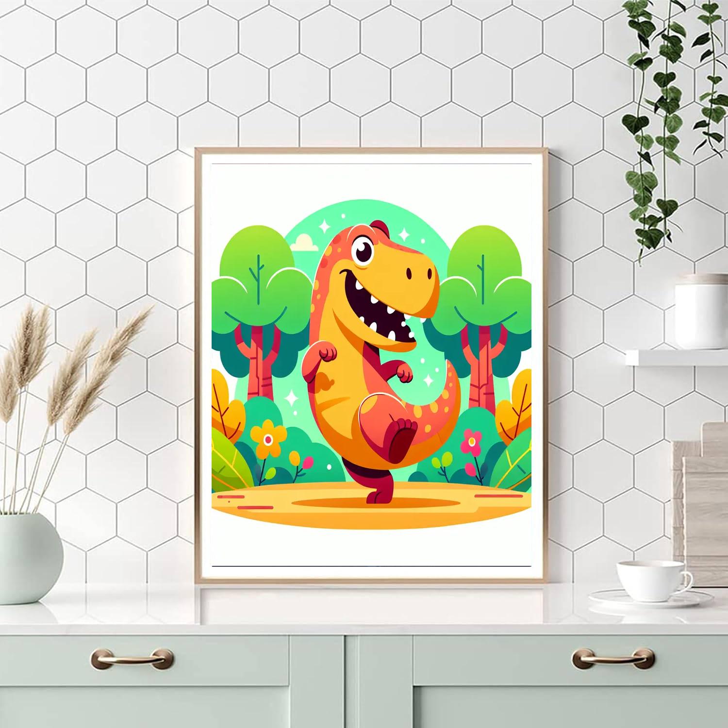 Dancing T-rex Paint By Numbers Kits