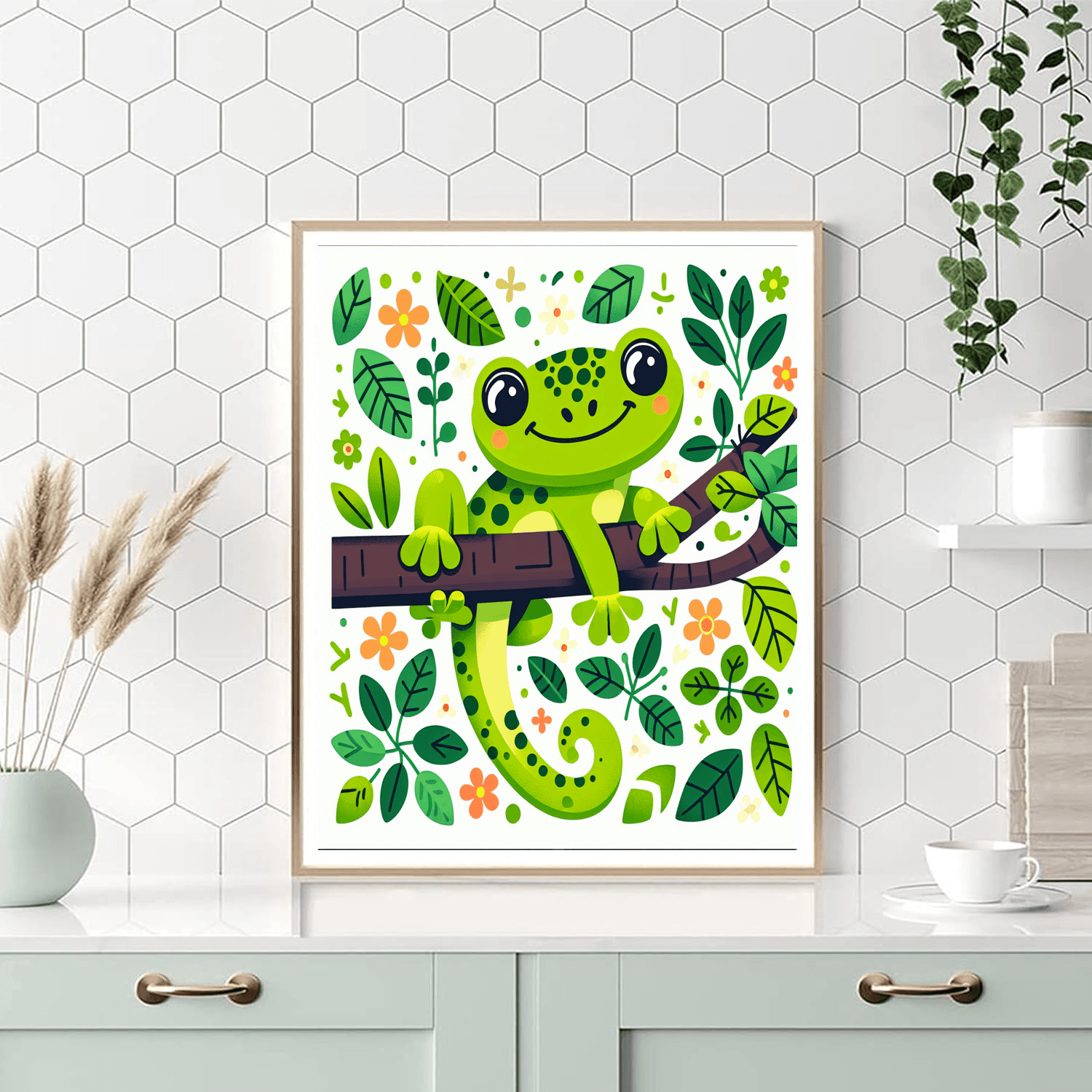 Cheerful Gecko Number Painting