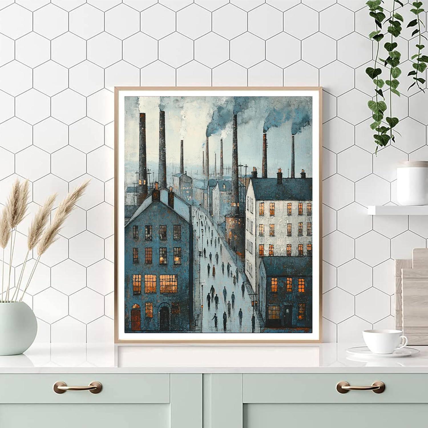 L.S. Lowry Inspired Industrial Revolution Revival  Painting By Numbers Kit