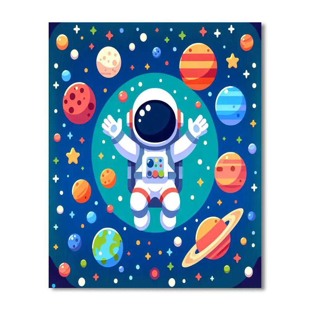 Astronaut's Galactic Journey Paint By Number