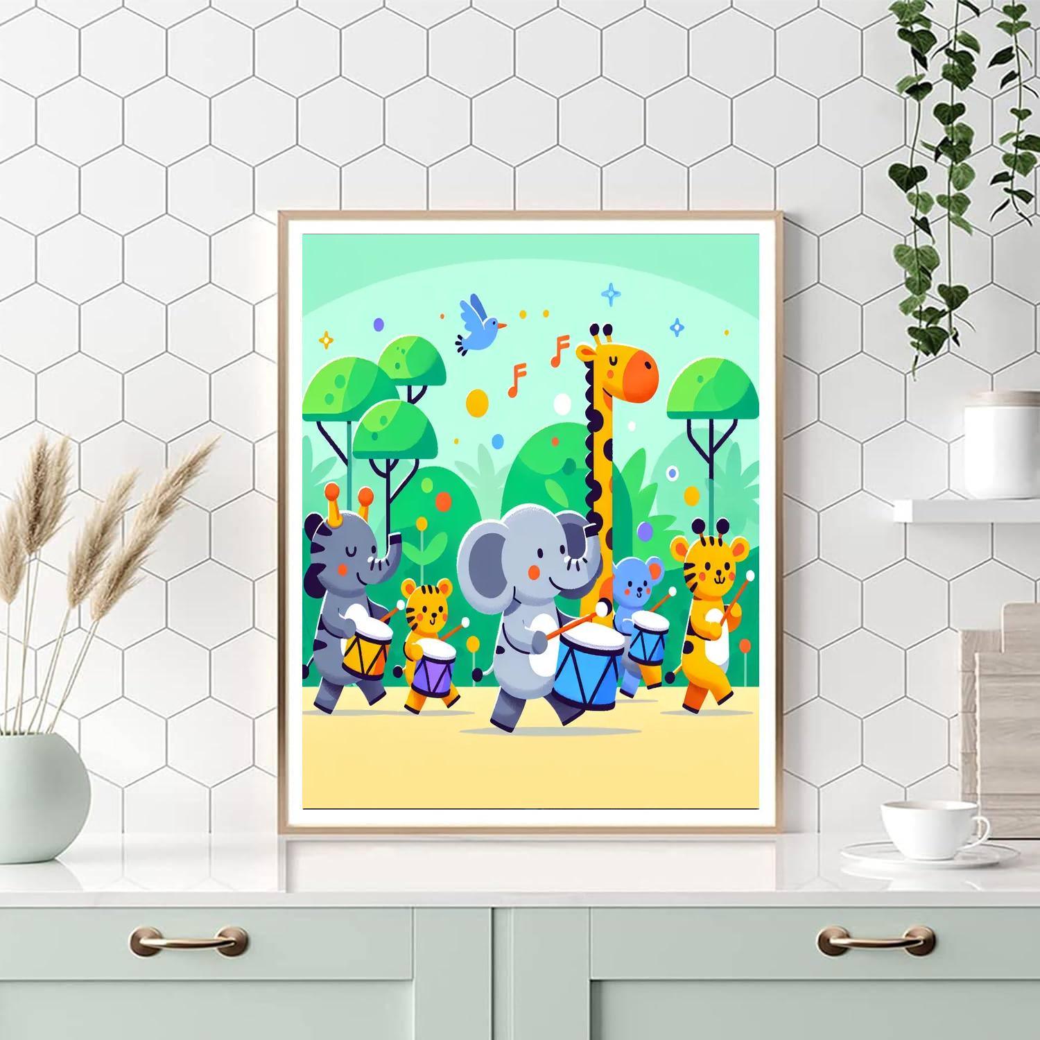 Jungle Animal Parade DIY Paint By Numbers