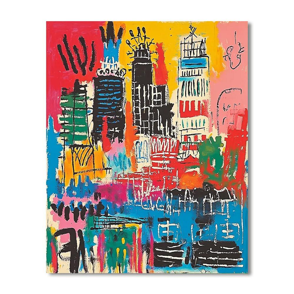 Jean-Michel Basquiat Inspired Joyful Urban Rhythm  Numbered Painting Kits