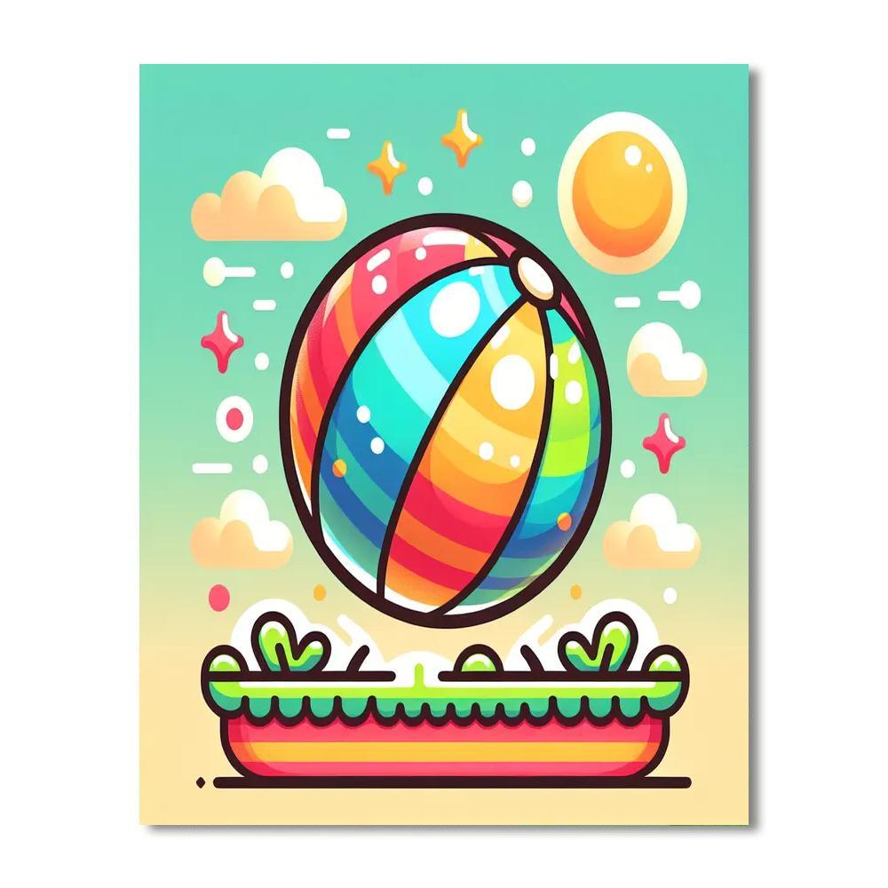 Playful Bouncing Ball Number Painting